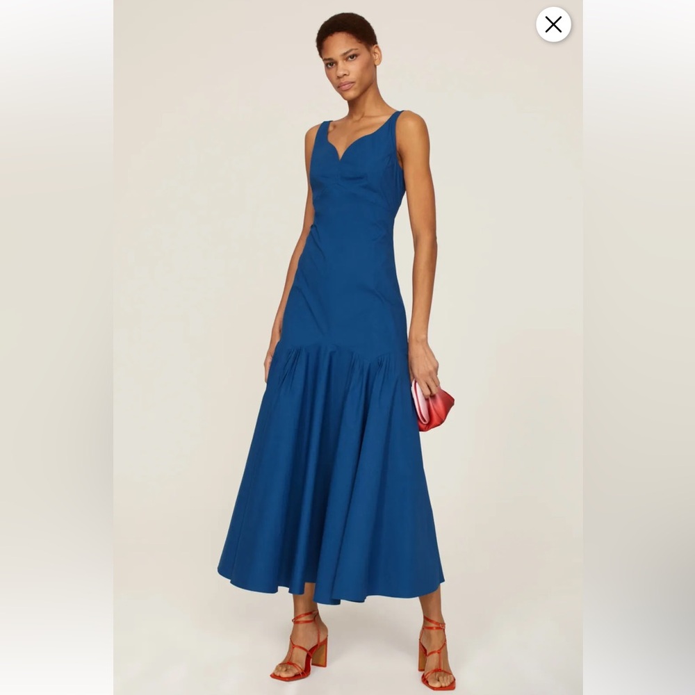 CALLAS Kinley Poplin Midi Dress Women’s Size‎ 8 Sweetheart Neck Sleeveless